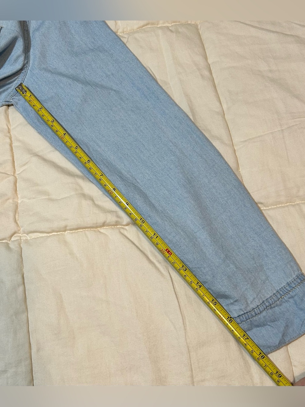 Love Notes Light Blue 100% cotton snap button Down Shirt - Picture 6 of 10